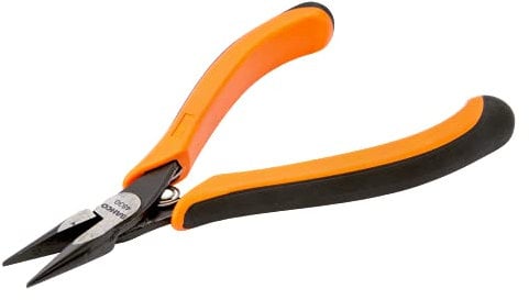 Bahco 4830 Snipe Nose Plier with Smooth Jaws, Black/Orange, 135 mm