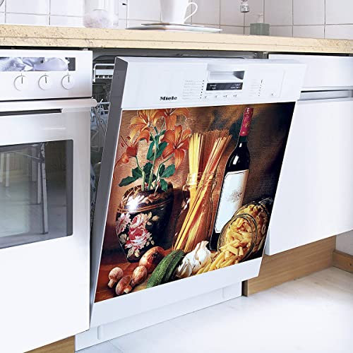 TRI Geschirrspüler Magnet-Dekofolie, Dekoration für Spülmaschine, Magnetisch, Spülmaschinendeko, Küchendekoration, Geschirrspülerblende, zuschneidbar, Kunststoff, 55x60 m, mehrfarbig