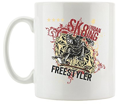 Pixxprint Ultimate Grim Reaper Coole Party Tasse, ca. 300ml Fassungsvermögen, Keramik Weiß, Spülmaschinenfest