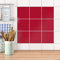 Fliesen Dekofolie, Bad-Fliesen I Fliesenfolie Sticker Aufkleber Bad Küche Fliesenbild Küchen-Deko I 10x10 cm Farbe Rot Dark - 9 Stück