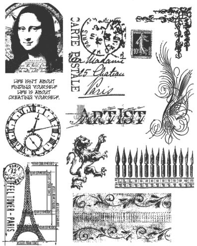 Stampers Anonymous Tim Holtz Cling Rubber Stamp Set 7 x 8.5-inch, Mini Classics, OSFA, Transparent, (461190)