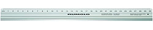 Rumold 938.103 Aluminium Schneidelineal mit Stahlkante, Rutschfest, 30cm Länge