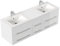 emotion | 2er Waschtisch-Set in Weiss Hochglanz | Made in Germany | B153 x H50,3 x T47 cm | 2X Keramik-Waschbecken mit Unterschrank und 6X Schubladen | Doppelwaschtisch für designvolle Badezimmer