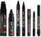 Posca Black - Full Set of 7 Pens (PC-17K, PC-8K, PC-5M, PC-3M, PC-1M, PC-1MR, PCF-350)