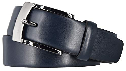Bovino by Bernd Götz Herren Leder Gürtel 35 mm breit marine Rindleder bombiert kürzbar (95 cm)