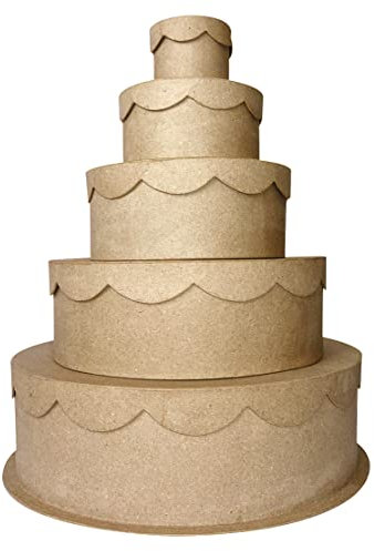 Schachtelset Torte, 5er-Set, Pappmache, von Ø 8cm bis 35,8 cm