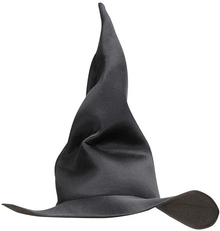 W WIDMANN MILANO Party Fashion 5372D - Modellierbarer Hexen Hut, Schwarz, Zauberer, Magier, Accessoire, Zubehör, Karneval, Halloween, Mottoparty