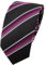 TigerTie - schmale Designer Krawatte in magenta rosa silberweiss schwarz gestreift