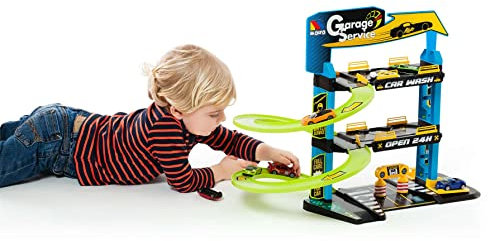 MOLTO | 3 -stöckige Parkhaus mit Garage, Rampen, Leinen, Aufzug und Dienstleistungsstation | Kinderspielzeug | Für 3 Jahre