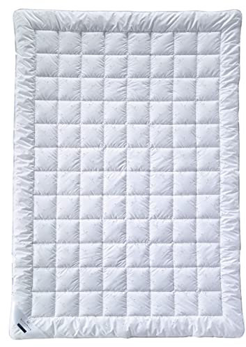billerbeck Faser Bettdecke E21 King - mit Aloe Vera veredelte Faserdecke - 155 x 220 cm Ganzjahresdecke zum knöpfen - SL und W