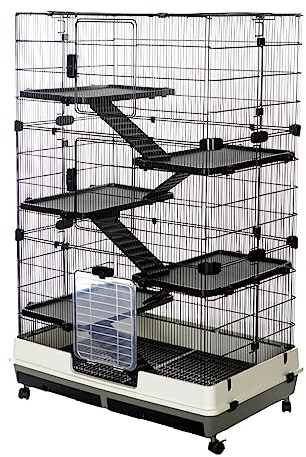 Little Friends Windsor Triple 100cm Small Animal Rat Cage, Grey/White