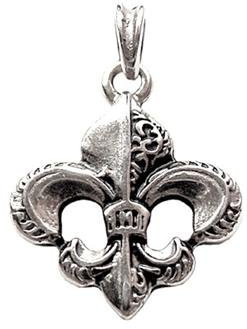 Fleur de Lys M Collier SS 925 Pendentif en argent sterling 925 veredelung, fleur de lis, la France