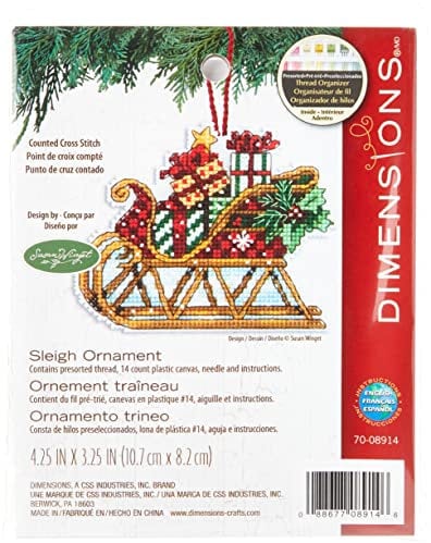 DIMENSIONS 70-08914 Counted X Stitch-Sleigh, White