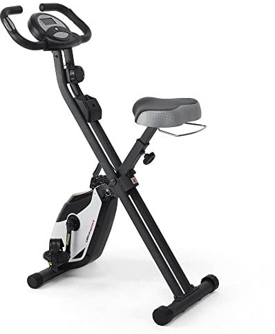 Ultrasport F-Bike Heavy, Fahrradtrainer, Heimtrainer, Fitnessfahrrad mit Trainingscomputer und Handpulssensoren, klappbar