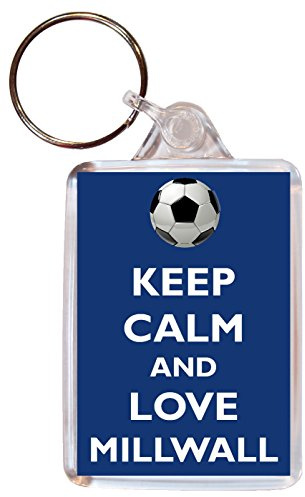 Baked Bean Store Keep Calm and Love Millwall - Double Sided Large Keyring Football/FC themed Gift/Souvenir/Present/Name Tag