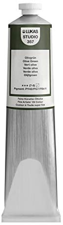 LUKAS STUDIO OIL 200 ml, Ölfarbe in Premium-Qualität, Farbton Olivgrün