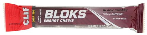 Clif Bar Shot Bloks Electrolyte Chews With 60g Caffeine Black Cherry 6 Chews (9 Pack)
