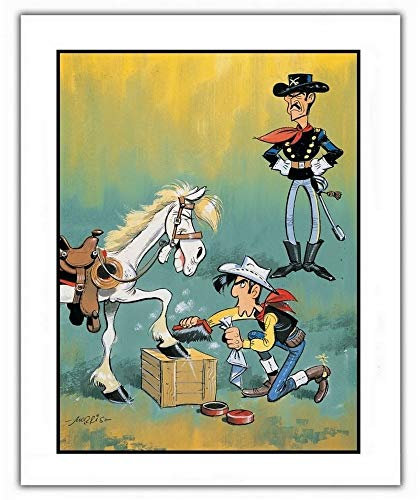 ZigZag Editions Poster offset Lucky Luke, waxing the hooves of Jolly Jumper (28x35,5cm)