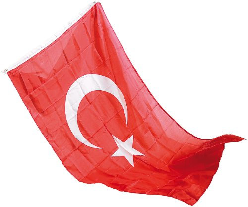 PEARL Fahne: Länderflagge Türkei 150 x 90 cm aus reißfestem Nylon (Fussballfahnen, Länder-Flagge, Fahnenmast)