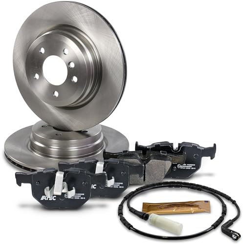 BESTPRICE Bremsenset Hinterachse inkl. Bremsscheiben Ø 336 mm Belüftet + Bremsbeläge hinten + Verschleißkontakt, Kompatibel mit BMW 3 (E90), 3 Cabrio (E93), 3 Coupe (E92), 3 Touring (E91)