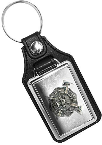 Feuerwehr Feuerwehrmann Malteser Kreuz Faux Leder Schlüssel Ring