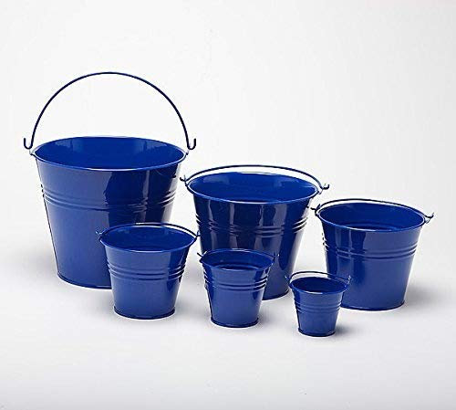 One Navy Blue 10cm (4) High Metal Bucket - Pot - Planter for Sweet Tree Kits, Plants, Favours, Storage (B9048)