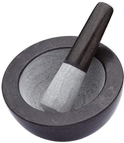 MasterClass Mortero de granito grande, 20 x 12 cm - Negro / Gris