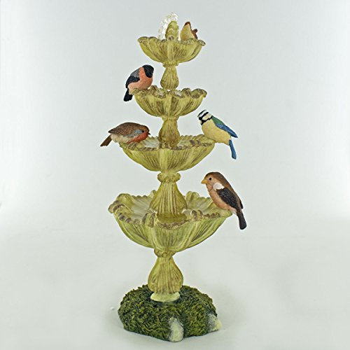 Birdr on an Ornamental Water Fountain Original Collectable Figurine by Barrie Gittens - 20cm