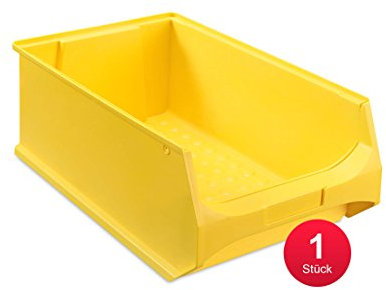 aidB Sichtlagerbox 500x300x200mm – Sortierboxen für Kleinteile – Lagerboxen für Werkstatt & Gewerbe – Kleinteilmagazin mit offener Front – Sortimentskasten für Schütten & Regalsysteme - Gr. 5.0 - Gelb