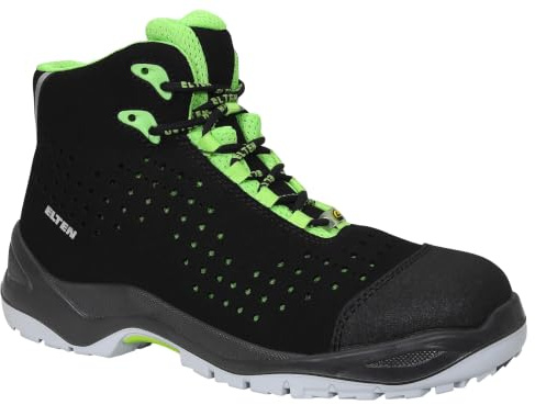 ELTEN IMPULSE green Mid ESD S1PS | Sicherheitsschuhe für Damen & Herren, Kunststoffkappe, leicht, atmungsaktiv, Gr. 44