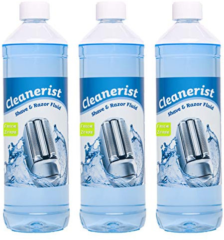 Cleanerist | 3x 1L Scherkopfreiniger Nachfüllflüssigkeit für Braun Clean & Renew (Series 3/5/7/8/9) – Ersatz zum Nachfüllen von 30 CCR Reinigungskartuschen – Rasierer Reinigungsflüssigkeit Zitrone