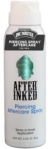 After Inked Piercing Aftercare Spray, Saline Solution Cleanser, Mist, 3 oz