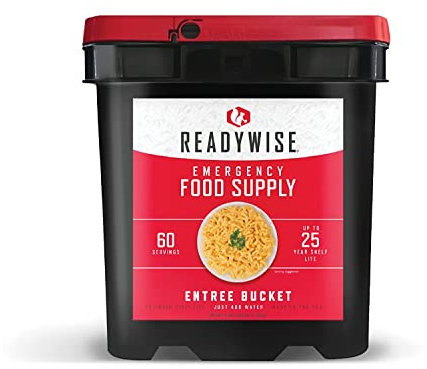 ReadyWise, 60 Servings, Lunch & Dinner, 13 Different Recipies, Grab & Go, Freeze Dried, Up To 25 Years Shelf Life, Emergency Food, 7 Days Food For 1 Person