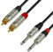 Adam Hall Cables 4 STAR TPC 0150 - Cable de Audio REAN de 2 RCA macho a 2 Jacks 6,3 mm mono 1,5 m