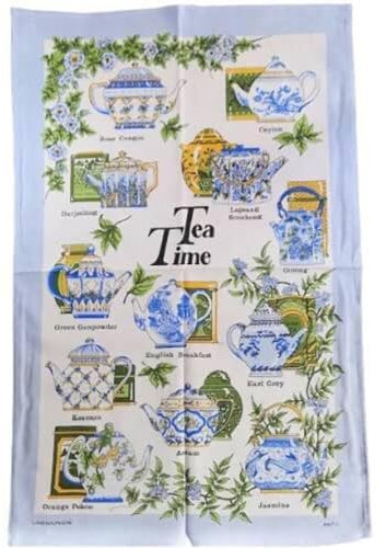 Samuel Lamont Tea Time Cotton Tea Towel, Blue,76.00 x 46.99 cms