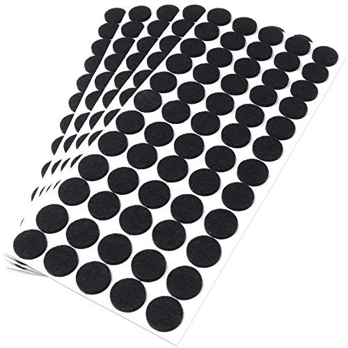 Adsamm® / 300 x Selbstklebende Filzgleiter/Schwarz/ø 20 mm/Rund/Möbelgleiter aus Filz mit 3.5 mm Stärke/Möbel- und Bodengleiter