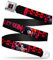 Buckle-Down Herren Diamond Full Color Seatbelt Belt-Harley Quinn Bomb Poses/Suits Black/Purple/Red X-Large Webbing Grtel, Mehrfarbig, 4 cm Breit-81/132 cm Länge