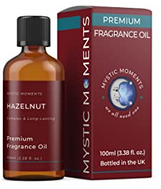 Mystic Moments | Hazelnut Fragrance Oil | 100ml | Hazelnut notes create a warm roasted nut scent for candles, soaps, wax melts and diffusers.