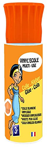 Cléopâtre - VI25X - Vinyl'Ecole - Flacon de Colle blanche vinylique avec Embout biberon 25 g