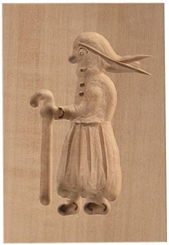 Städter 841215 Springerles- Model Hexe Backform, Holz, braun, 8 x 5,5 x 3 cm,