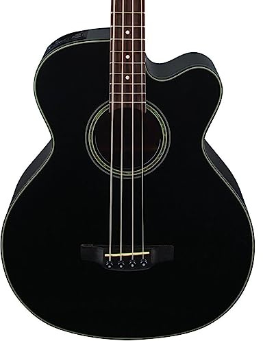 Takamine G Series GB30CE-BLK Jumbo Acoustic Electric Bass Guitar, Venetian Cutaway, Black