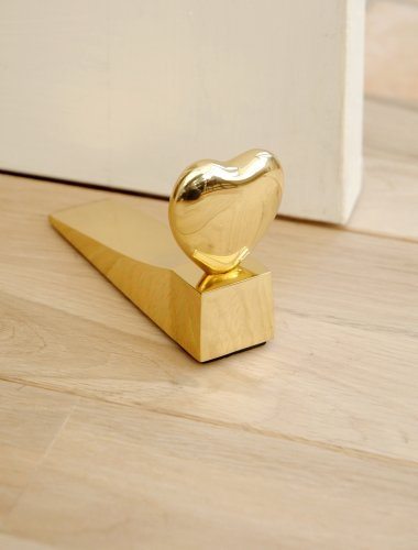 Heart Design Door Wedge - Polished Brass - Built To Last