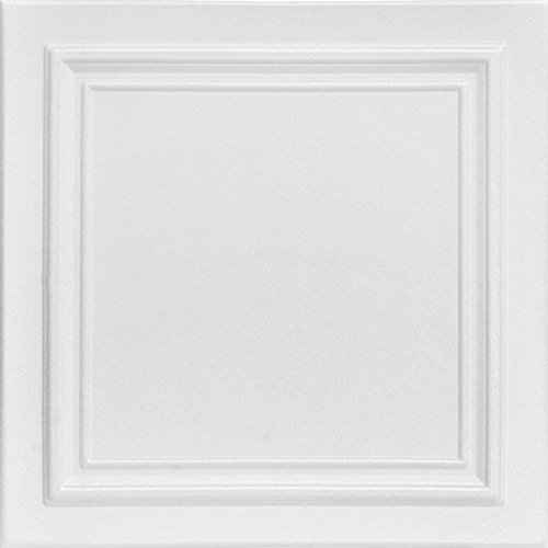 A la Maison Ceilings R24 Line Art Foam Glue-up Ceiling Tile (21.6 sq. ft./Case), Plain White, Pack of 8