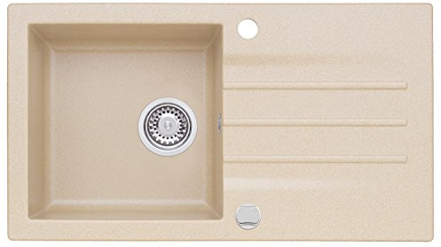 AXIS KITCHEN Mojito 40 Küchenspüle Axis Beige Material Axigranit 50er Unterschrank Spülbecken Siphon, Exzenterbedienung