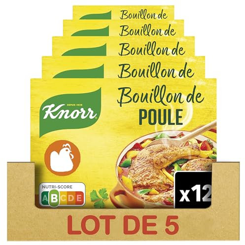Knorr Bouillon Poule Dégraissé 12 Cubes 120g - Lot de 5