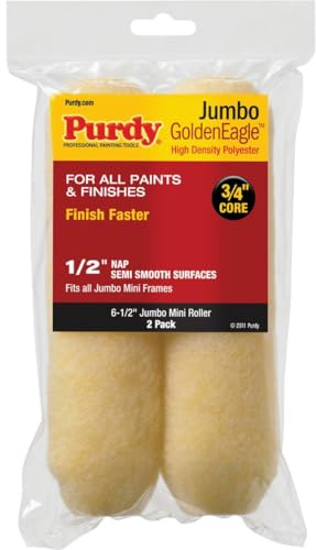 Purdy 140626023 Jumbo Mini Golden Eagle Roller Replacement, 2-Pack, 6-1/2 inch x 1/2 inch nap