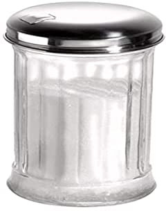 APS doseur de sucre, distributeur de sucre, saupoudreur de sucre, couvercle à vis avec clapet en acier inoxydable, avec clapet de dosage, Ø 7,5 cm, 13, 5 cm de hauteur, pour un contenu de 320 ml