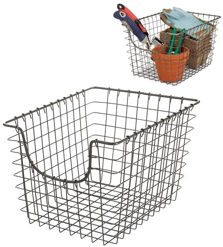 Spectrum Diversified Wire Basket for Organizing Stabiler Aufbewahrungskorb aus Draht für Küche, Regal, Schrank, Bad, Garage und mehr, Legierter Stahl, Industrial Grey, Small