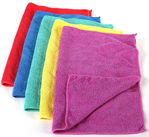 purclean 10 STK. (2X 5er Set) Microfaser Putztücher 40 x 40 cm - kombiniert Putzlappen und Staubwedel