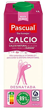 Pascual - Leche uperisada desnatada - Calcio natural - 1 l